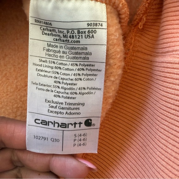 Carhartt Women's Orange Hoodie - Picture 5 of 7